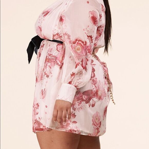 ❤️BRAND NEW L’atise by Amy Plus Size Berry & Cream Mini Dress - Picture 3 of 10